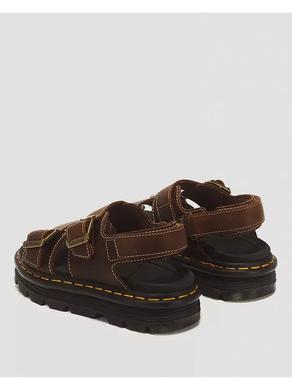 Dr. Martens Women's Zebzag Crazy Horse Leather Sandals - Dark Brown Image 6