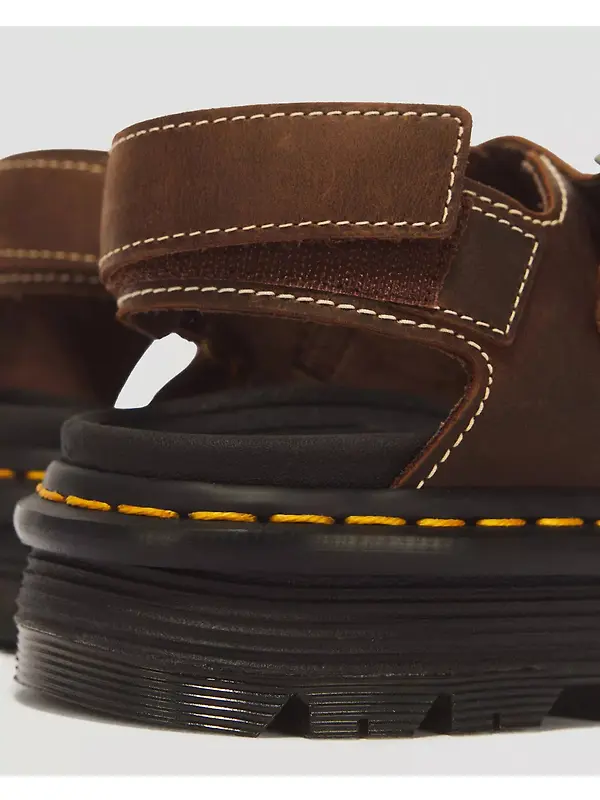 Dr. Martens Women's Zebzag Crazy Horse Leather Sandals - Dark Brown Image 8