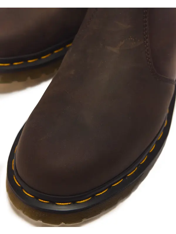 Dr. Martens 2976 WL Crazy Horse Leather Chelsea Boots - Dark Brown Image 3