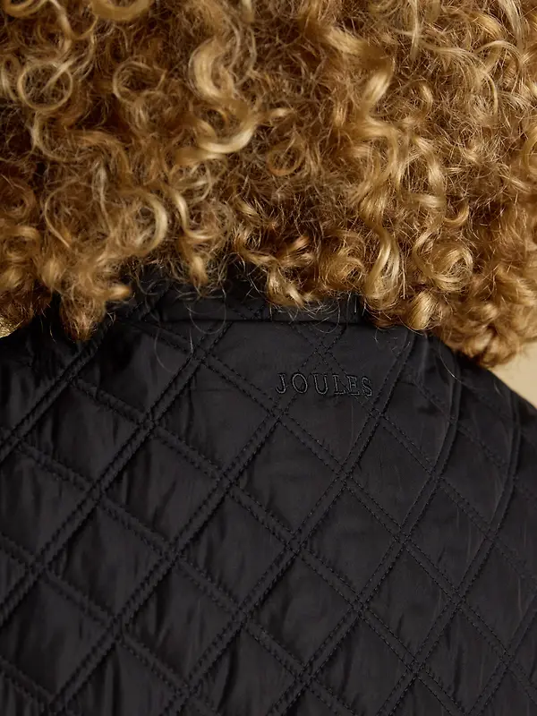 Joules Women's Minx Showerproof Diamond Quilted Gilet - Black Image 7