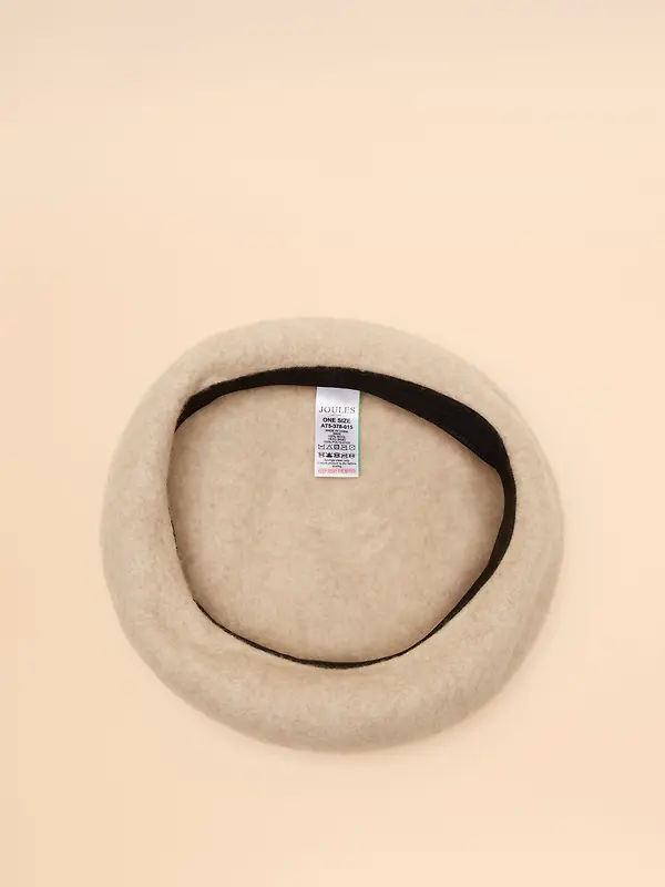 Joules Women's Amelie Adjustable Wool Beret Hat - Cream Image 3