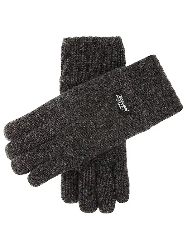 Dents Men's Durham Thinsulate-Lined Knitted Gloves - Charcoal Image 1