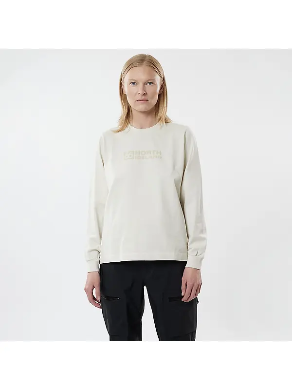 66°North Women's Borgir Longsleeve T-Shirt - Eggshell Image 1