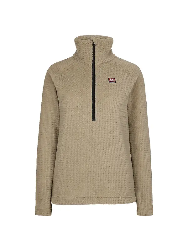66°North Women's Hrannar Zipneck Fleece - Volcanic Desert Image 1