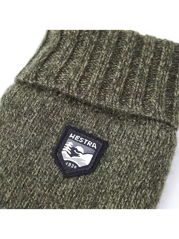 Hestra Basic Wool Knitted Gloves - Olive Image 2