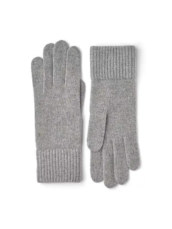 Hestra Women's Cashmere Knitted Gloves - Light Grey Image 1