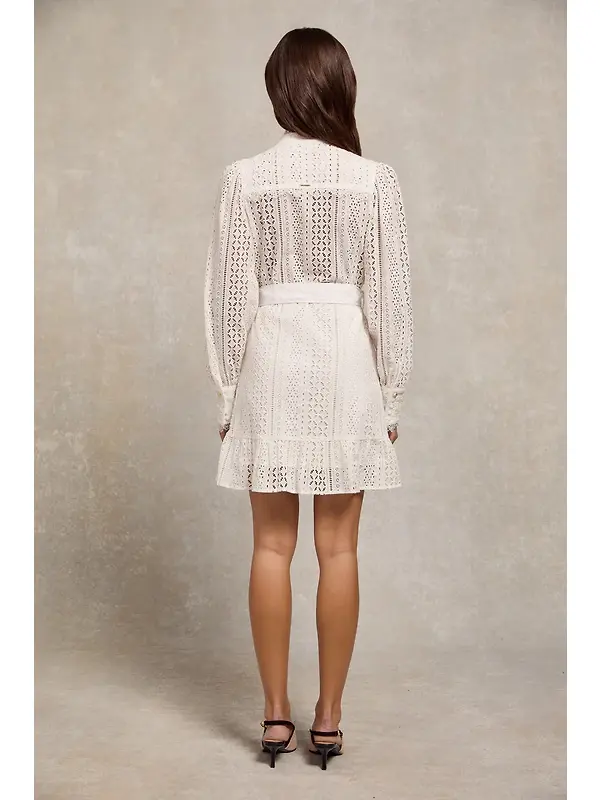 Holland Cooper Women's Collarless Broderie Mini Dress - White Image 5