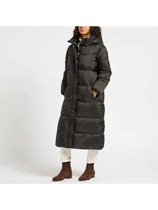 Joules Women's Pitchside Showerproof Longline Hooded Coat - Black Image 2