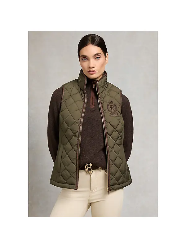 Holland Cooper Women's Lightweight Country Gilet - Khaki Image 3