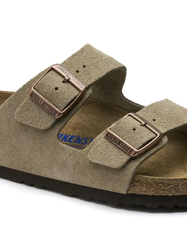 Birkenstock Unisex Arizona Soft Footbed Suede Leather Regular Sandals - Taupe Image 6