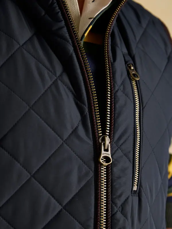 Joules Men's Maynard Diamond Quilted Gilet - Navy Image 7