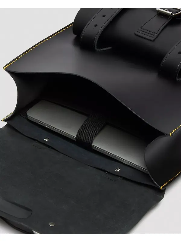 Dr Martens Kiev Smooth Leather Laptop Backpack - Black Image 7