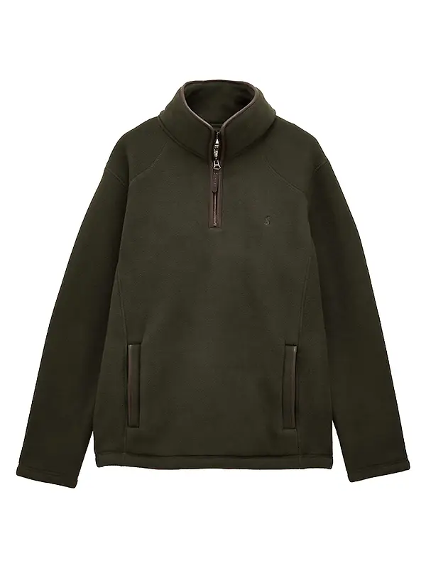 Joules Men's Heritage Quarter Zip Fleece - Dark Green Image 1