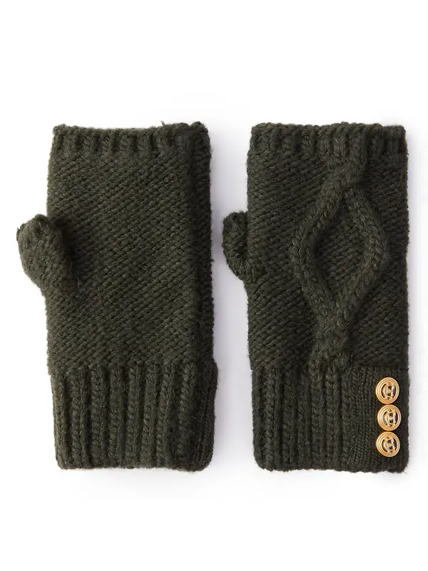 Product image of Holland Cooper Women's Cortina Fingerless Gloves - Fern Green