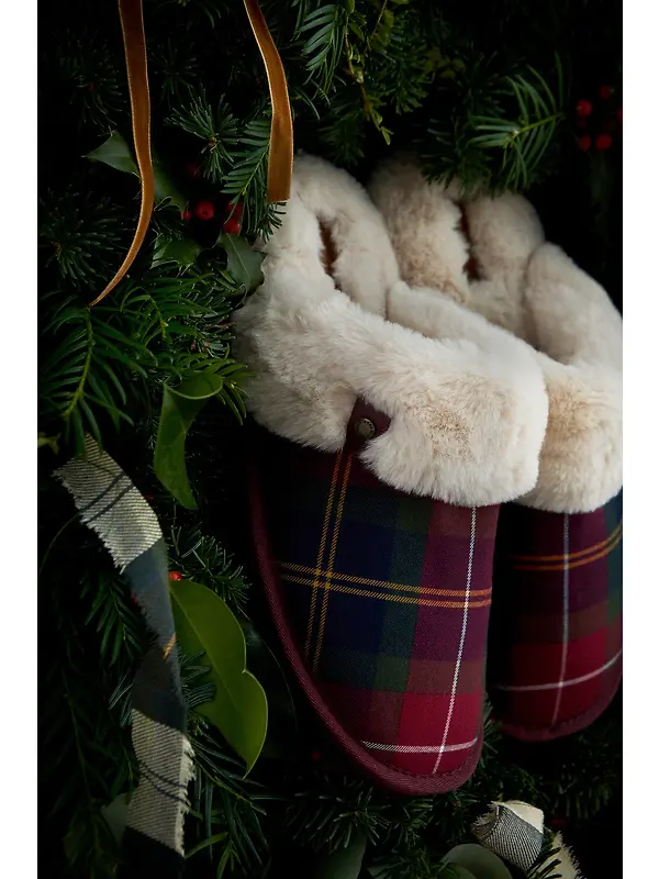 Barbour Women's Claudia Tartan Mule Slippers - Winterberry Tartan Image 3
