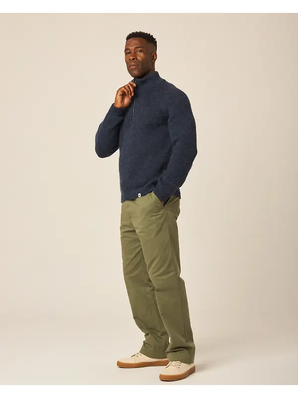 Peregrine Men's Bristol Zip Neck Jumper - Marine Image 3