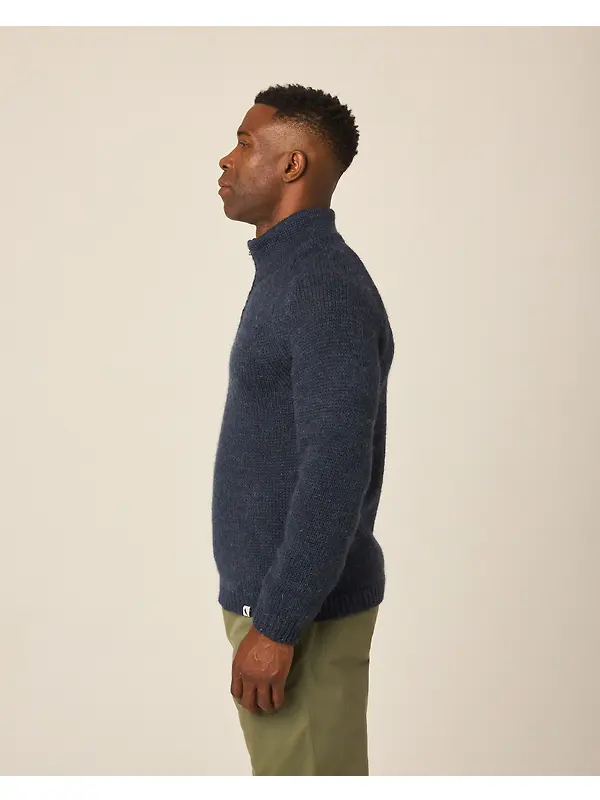 Peregrine Men's Bristol Zip Neck Jumper - Marine Image 7