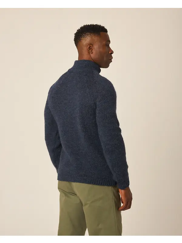 Peregrine Men's Bristol Zip Neck Jumper - Marine Image 8