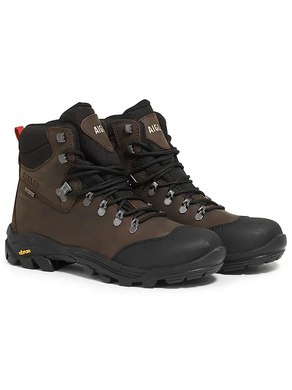 Aigle Laforse Vibram Walking Shoes - Dark Brown Image 2