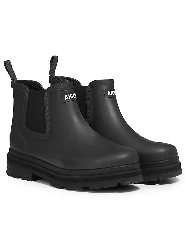 Aigle Women's Soft Rain Fur Waterproof Chelsea Boots - Noir Image 2