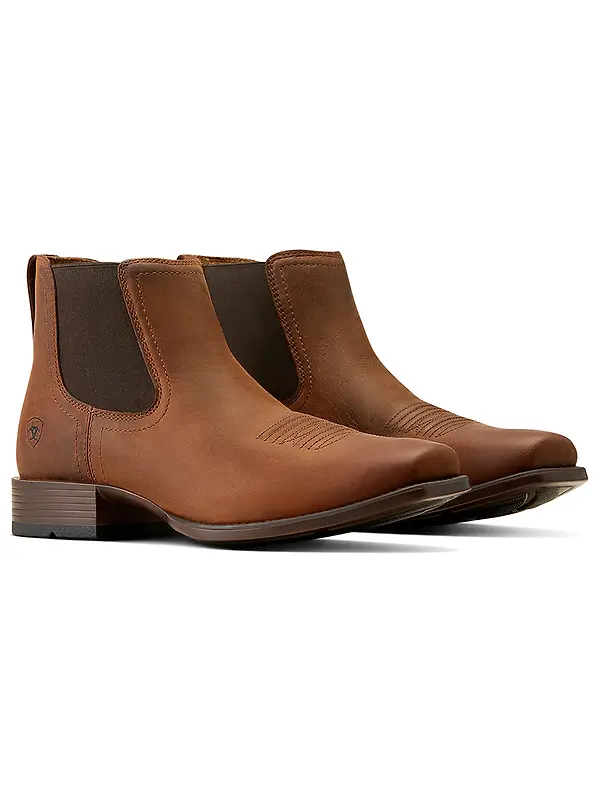 Ariat Men's Booker Ultra Square Toe Western Boots - Rough Tan Image 1