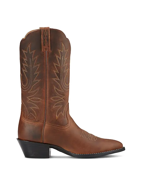 Ariat Women's Heritage R Toe Western Boots - Distressed Brown Image 1