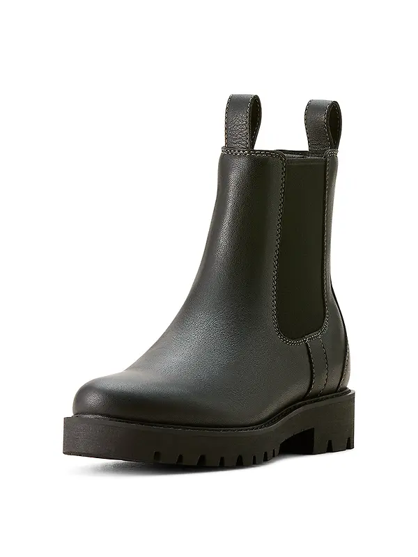 Ariat Women's Wexford Lug Mid Waterproof Chelsea Boots - Jet Black Image 2
