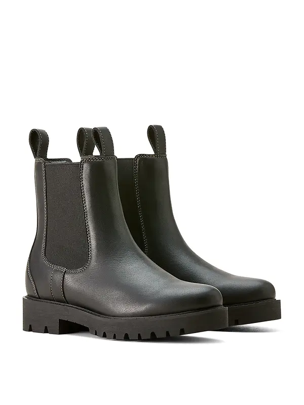Ariat Women's Wexford Lug Mid Waterproof Chelsea Boots - Jet Black Image 7