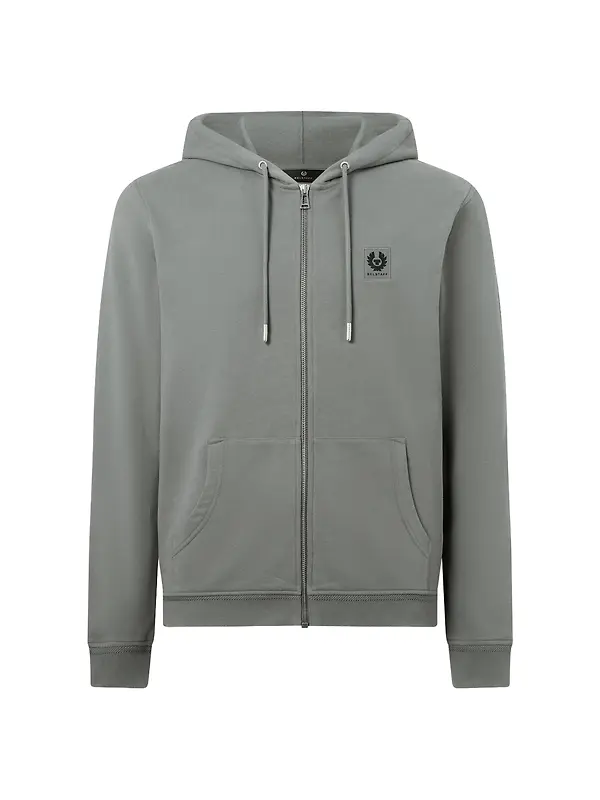 Belstaff Men's Cotton Fleece Belstaff Full Zip Hoodie - Atlantic Grey Image 1