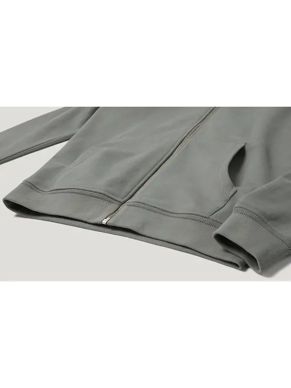 Belstaff Men's Cotton Fleece Belstaff Full Zip Hoodie - Atlantic Grey Image 3