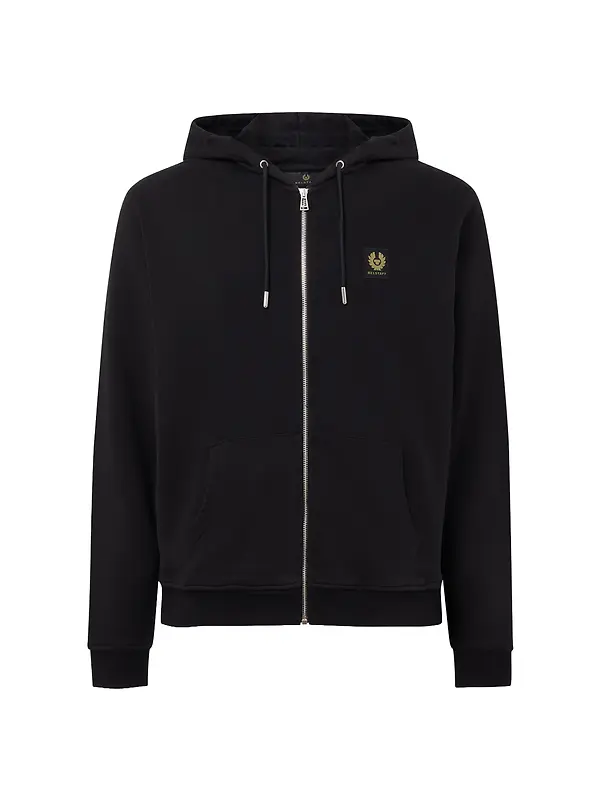 Belstaff Men's Cotton Fleece Belstaff Full Zip Hoodie - Black Image 1