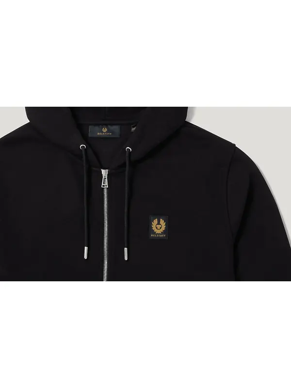 Belstaff Men's Cotton Fleece Belstaff Full Zip Hoodie - Black Image 2