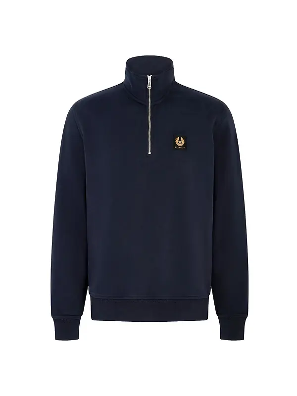 Belstaff Men's Cotton Fleece Belstaff Quarter Zip Sweatshirt - Dark Ink Image 1