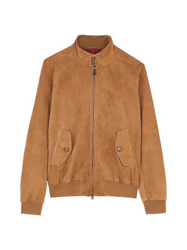 Baracuta Men's G9 Suede Harrington Jacket - Tobacco Image 1