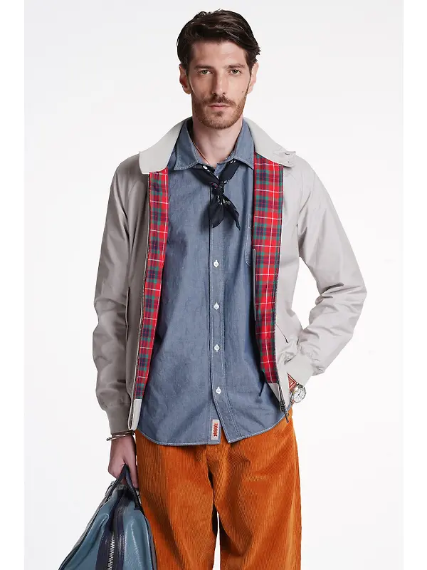 Baracuta Men's G9 Baracuta Cloth Harrington Jacket - Mist Image 2