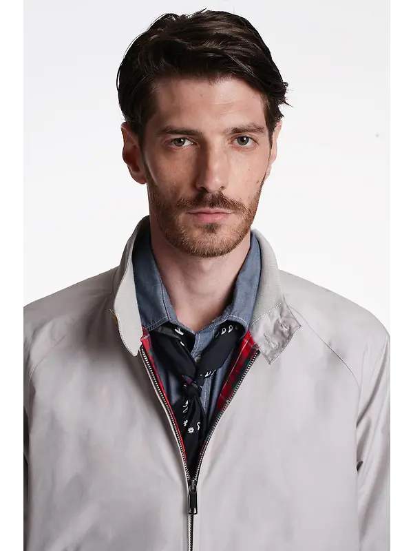 Baracuta Men's G9 Baracuta Cloth Harrington Jacket - Mist Image 4