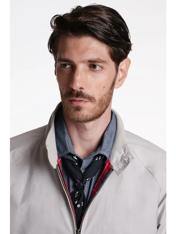 Baracuta Men's G9 Baracuta Cloth Harrington Jacket - Mist Image 6