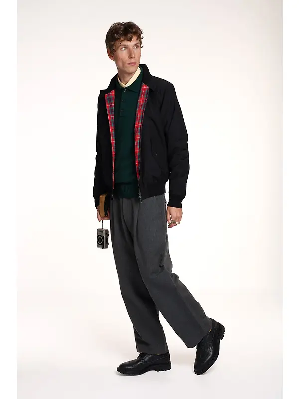 Baracuta Men's G9 Baracuta Cloth Harrington Jacket - Black Image 5