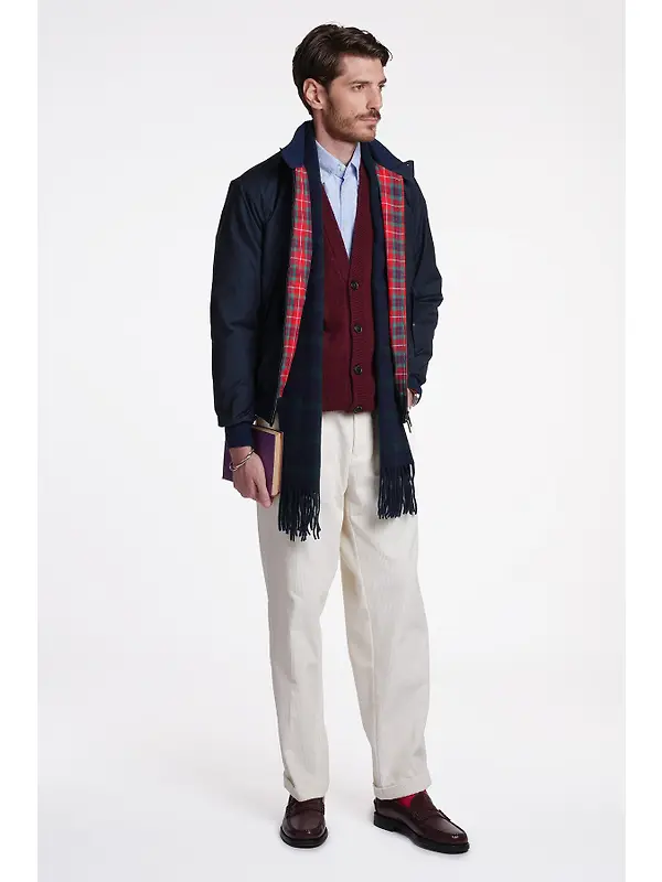 Baracuta Men's G9 Baracuta Cloth Harrington Jacket - Navy Image 5