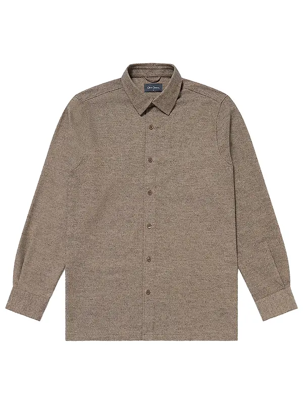 Oliver Sweeney Men's Barnham Linen Shirt - Mole Image 1