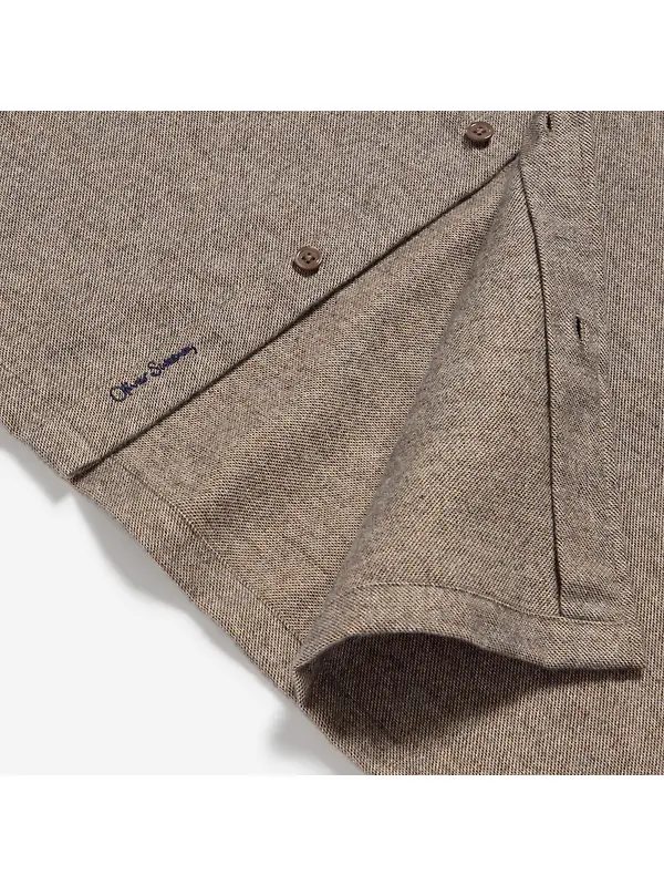 Oliver Sweeney Men's Barnham Linen Shirt - Mole Image 6