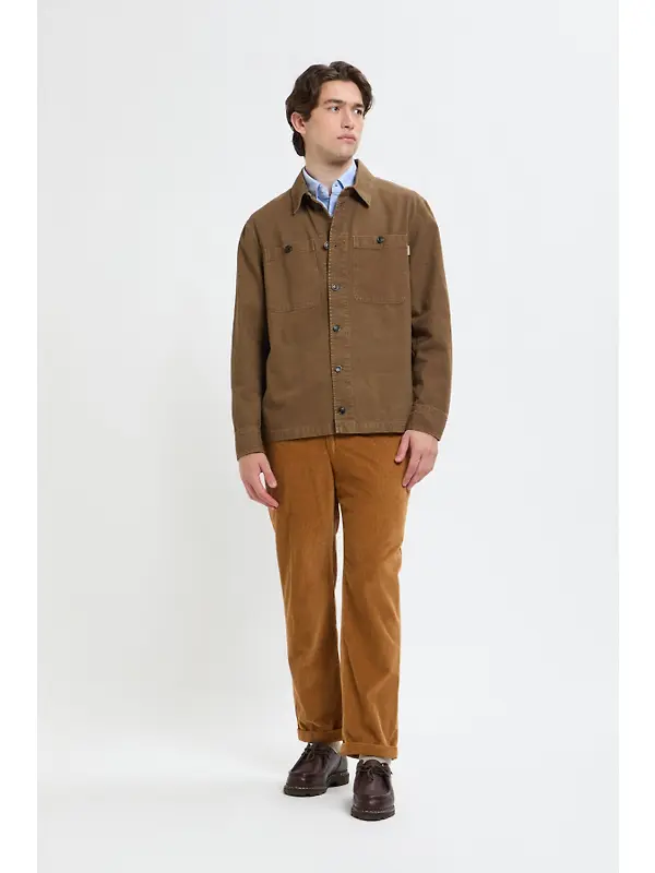 Baracuta Men's Garment-Dyed Canvas Overshirt - Cub Brown Image 3