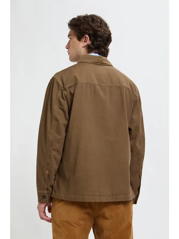 Baracuta Men's Garment-Dyed Canvas Overshirt - Cub Brown Image 4