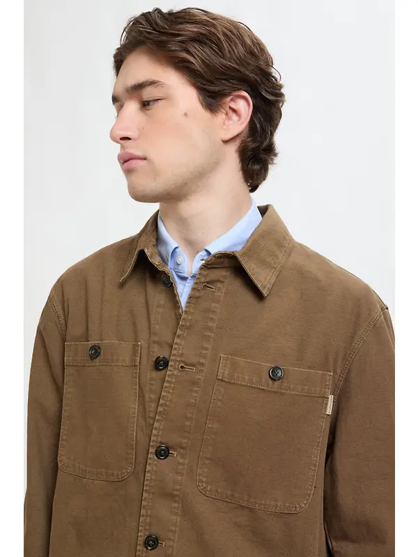 Baracuta Men's Garment-Dyed Canvas Overshirt - Cub Brown Image 5