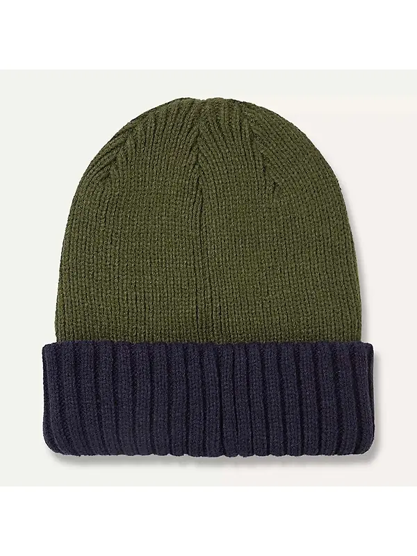 Sealskinz Bacton Waterproof Cold Weather Roll Cuff Beanie Hat - Colour Block Olive Image 2