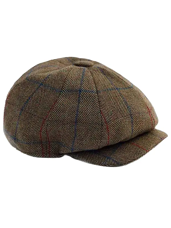 Holland Cooper Baker Boy Tweed Cap - Glen Green Image 1