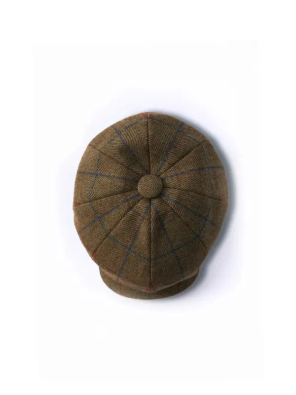 Holland Cooper Baker Boy Tweed Cap - Glen Green Image 3
