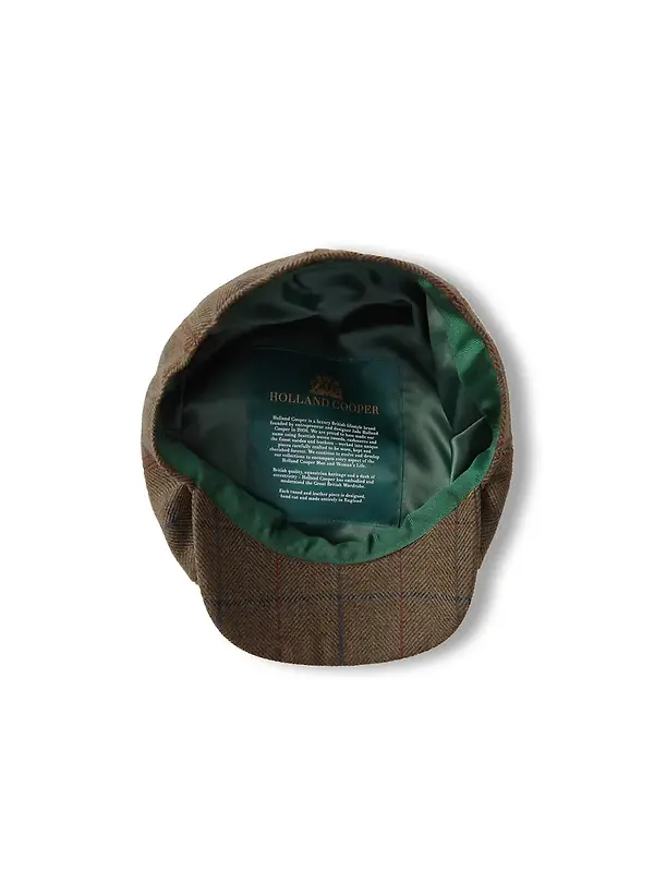 Holland Cooper Baker Boy Tweed Cap - Glen Green Image 4