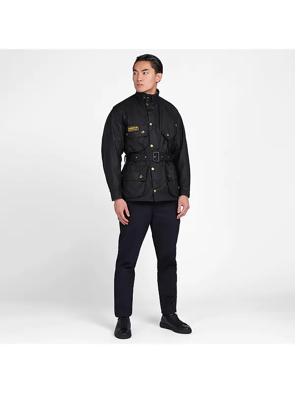 Barbour International Men's Original Waxed Jacket - Black Image 3