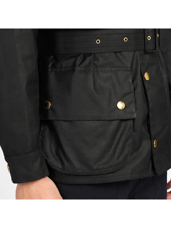 Barbour International Men's Original Waxed Jacket - Black Image 7